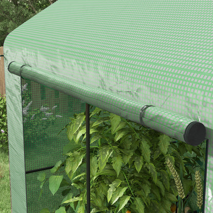 Greenhouse, Walk-in Garden Grow House with Roll-up Door and Mesh Windows, 200 x 140 x 200cm