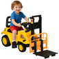 Kids Ride-On Construction Car, with Fork, Tray, Sounds - Yellow