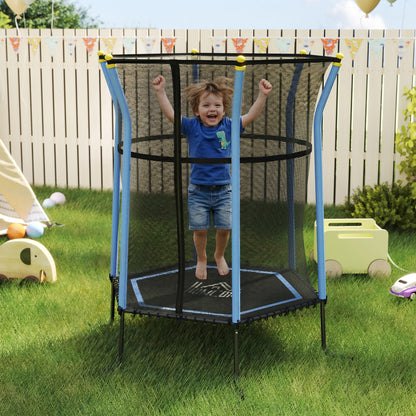 Kids Trampoline Mini Bouncer with Enclosure Safety Net For Ages 3-10 Years