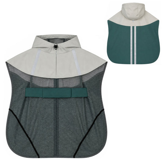 Dog Raincoat with Hood, Waterproof & Breathable Rain Jacket with Leash Hole, for Extra Large Dogs, Green, XL