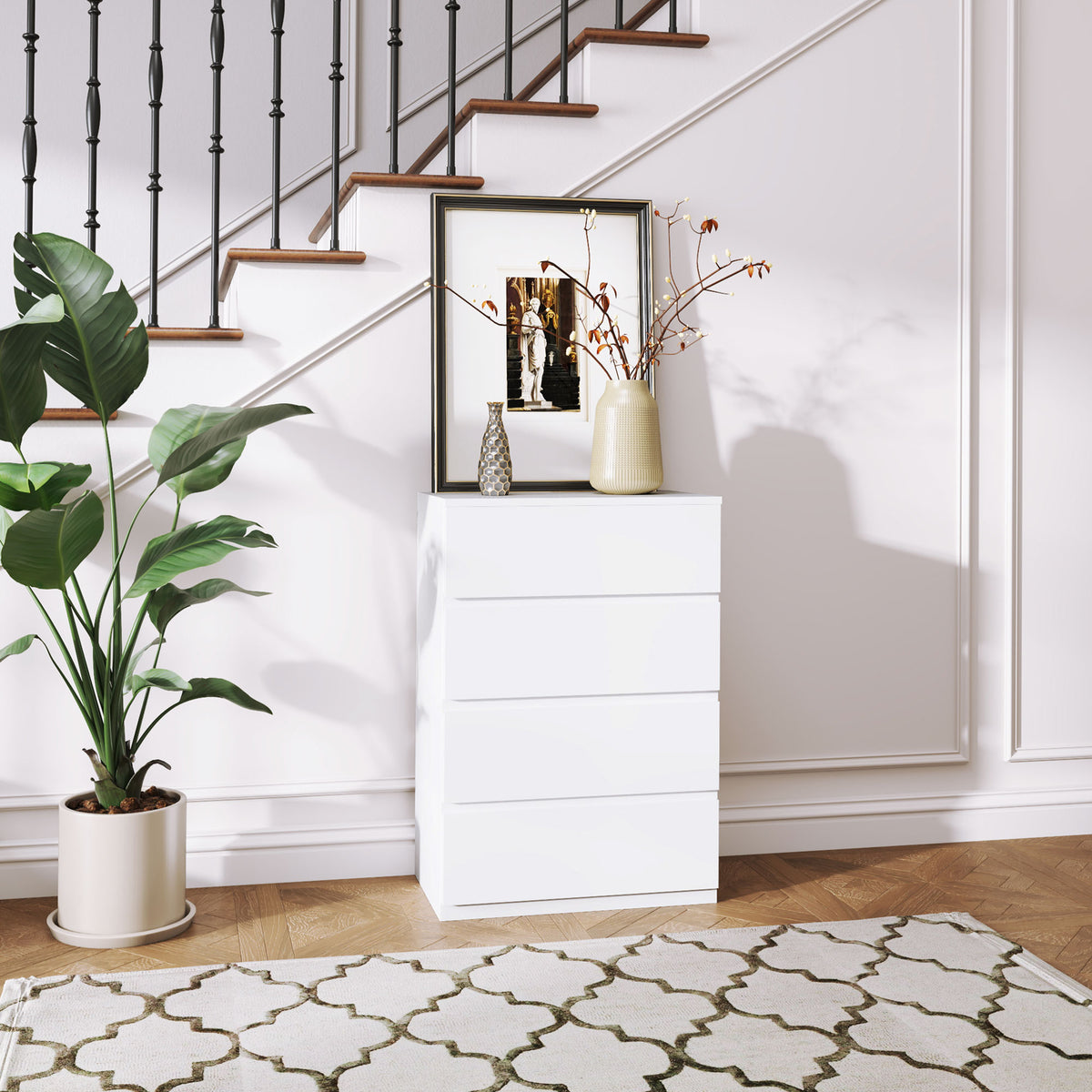 Chest of Drawers, 4-Drawer Storage Cabinets, Modern Dresser, Storage Drawer Unit for Bedroom