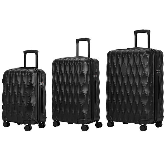 3-Piece Suitcase Set, Hard Shell Carry On & Checked Luggage Set with TSA Lock, 20/24/28 Inch