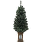 4ft Artificial Christmas Tree with 80 Warm White LED Lights, 8 Modes and Remote, Realistic Xmas Tree with Square Stand for Party Decoration, Green