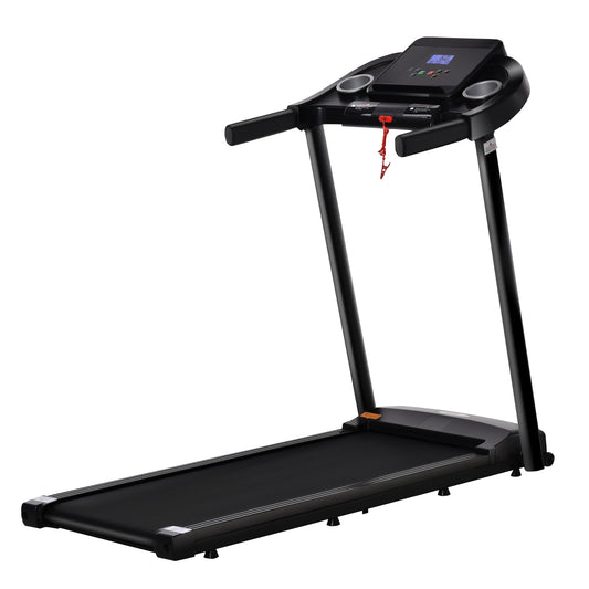 Treadmill Electric Motorised Running Machine With Clear LED display and Safe Protect Design, Black
