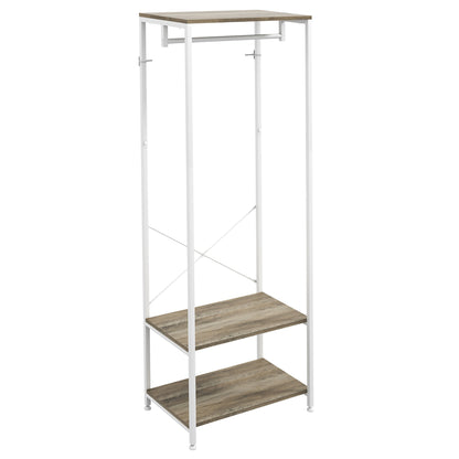Hallway Coat Rack and Shoe Bench Tree - Grey