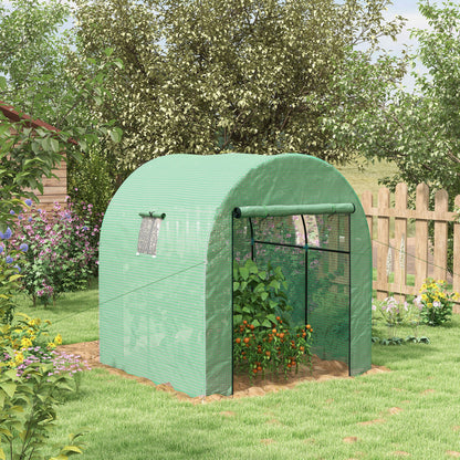 180 x 180cm Walk-In Polytunnel Greenhouse - Green