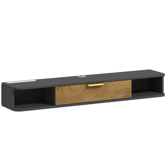 120 cm Floating TV Stand with Storage - Charcoal Grey