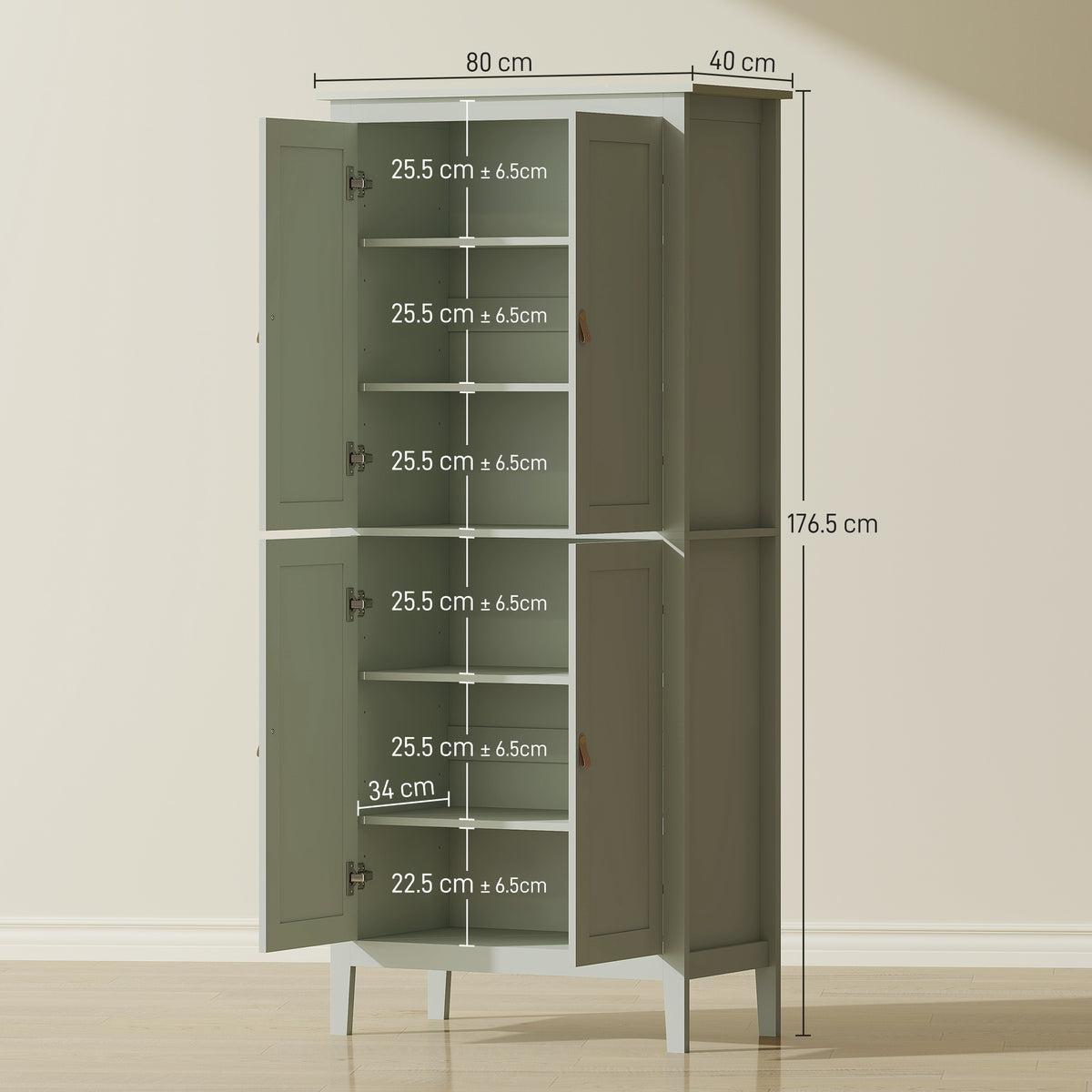 Tall Pantry Cupboard with Motion Sensor LED Light