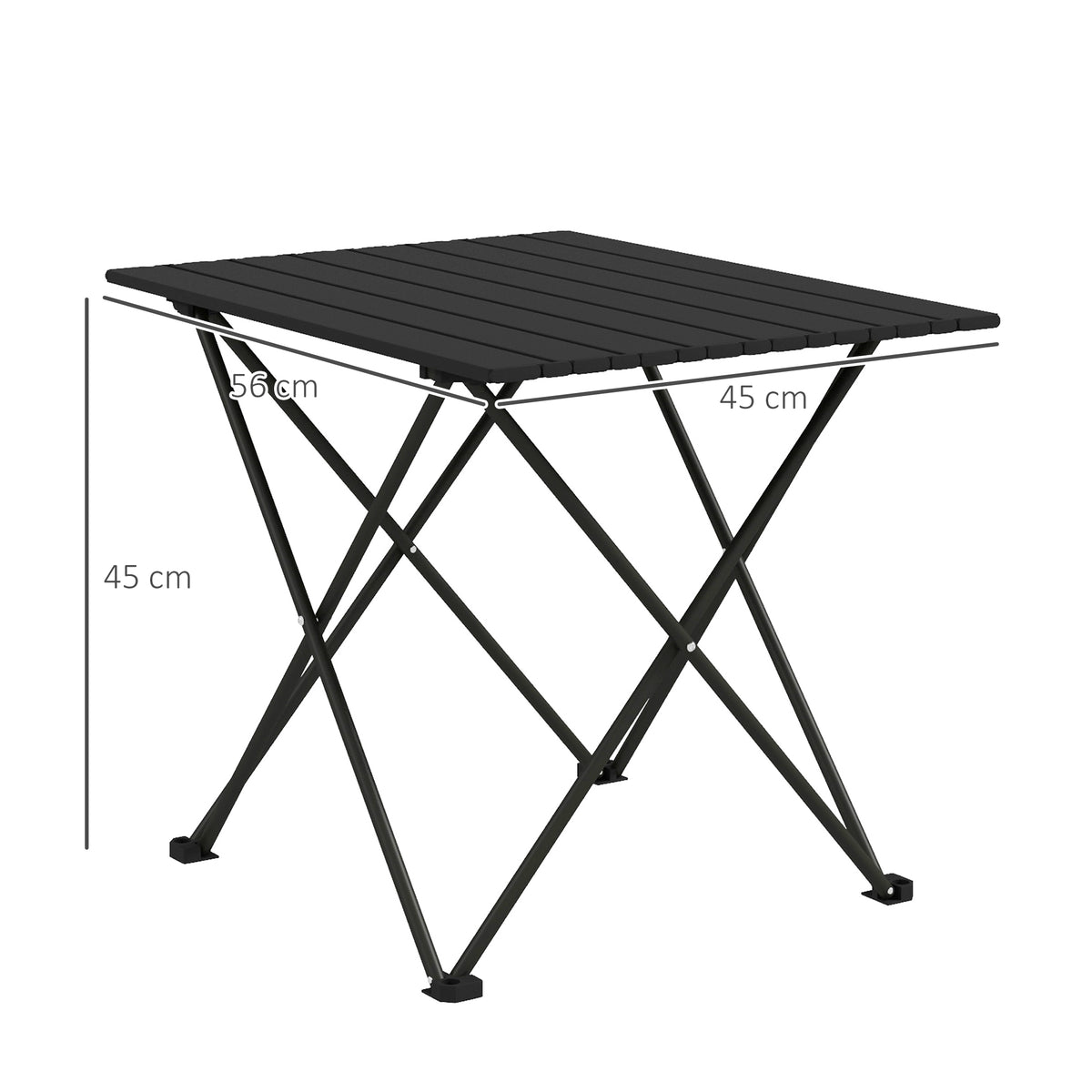 Folding Camping Table, Lightweight Metal Picnic Table with Carry Bag, Foldable Table for Outdoor Camping, Picnic, Hiking, BBQ, Fishing, Black