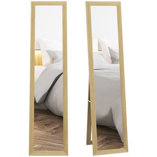 Full Length Mirror, 37 x 157 cm, Hanging or Freestanding, Rectangular Glass Full Body Mirror with Frame for Living Room, Bedroom, Cloakroom