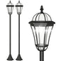2 PCS 1.3M Garden Solar Lamp Post Lights Solar Powered LED Lantern Patio Pathway Walkway Outdoor Water-Resist Auto Switch 6 Hours Black
