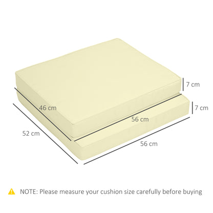 2-Piece Garden Seat and Back Cushion Set, Replacement Cushions for Outdoor Furniture with Seat Cushion and Back Cushion, Cream White