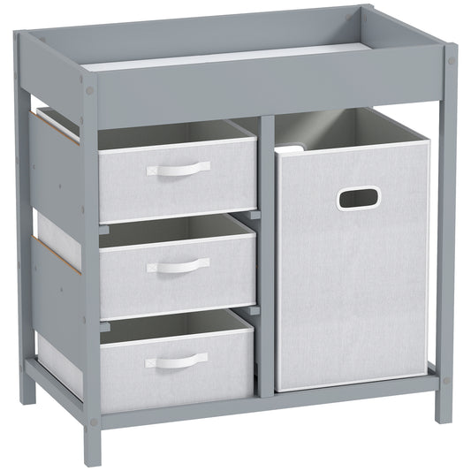 Baby Changing Unit with 4 Storage Drawers, Mat for Bedroom Nursery, 84 x 84.5 cm