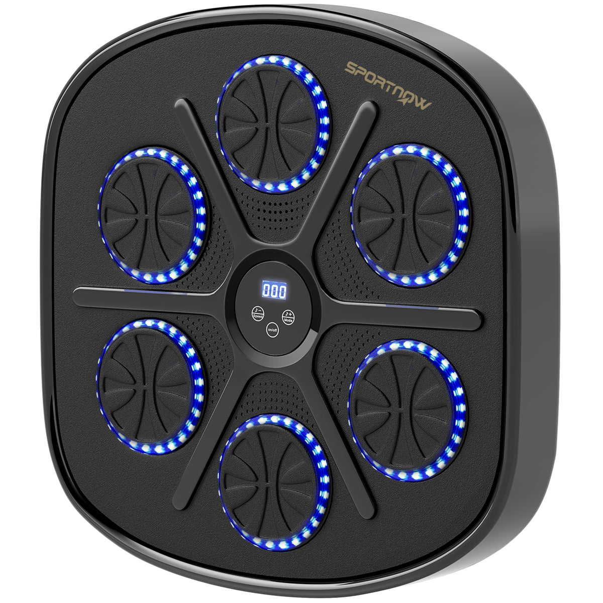 Music Boxing Machine, Smart Bluetooth Boxing Machine Wall Mounted with 9 Speeds & Modes, LED Lights and Gloves, Punching Pad for Adults, Black