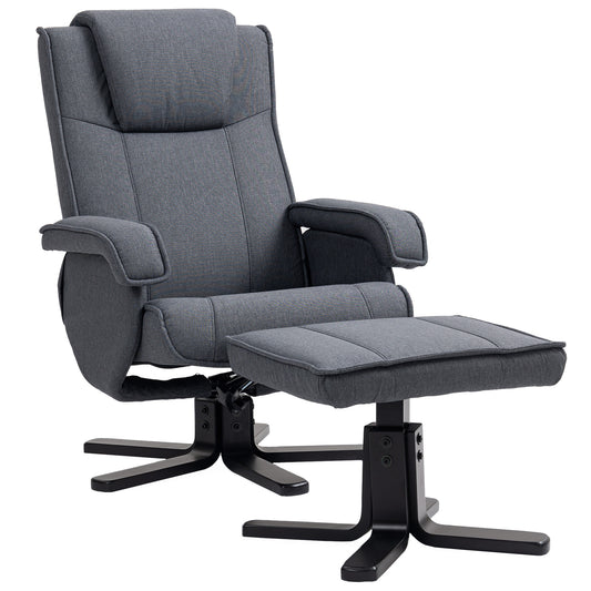 Swivel Recliner Chair with Footstool