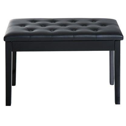 PU Leather Upholstered Piano Stool Makeup Stool Bench Dressing Table Seat with Storage 76x36x50cm