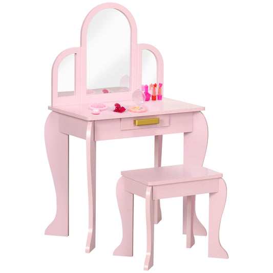 Kids Dressing Table Set, with Mirror and Drawer