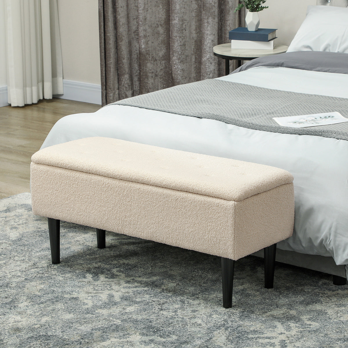 57L Teddy Fleece Storage Ottoman