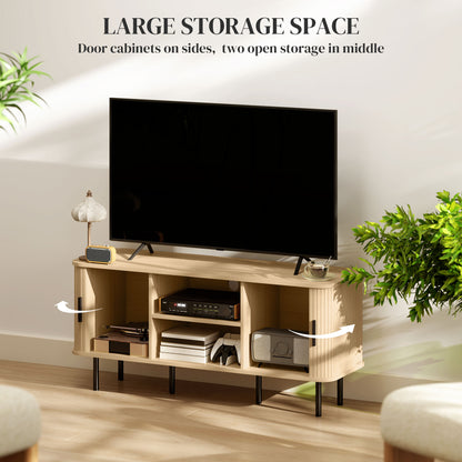 TV Stand Cabinet for TVs up to 55 Inches, TV Unit with Storage Shelves and Cupboard for Living Room