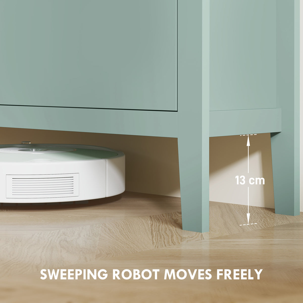Modern Four-Drawer Shoe Cabinet - Green