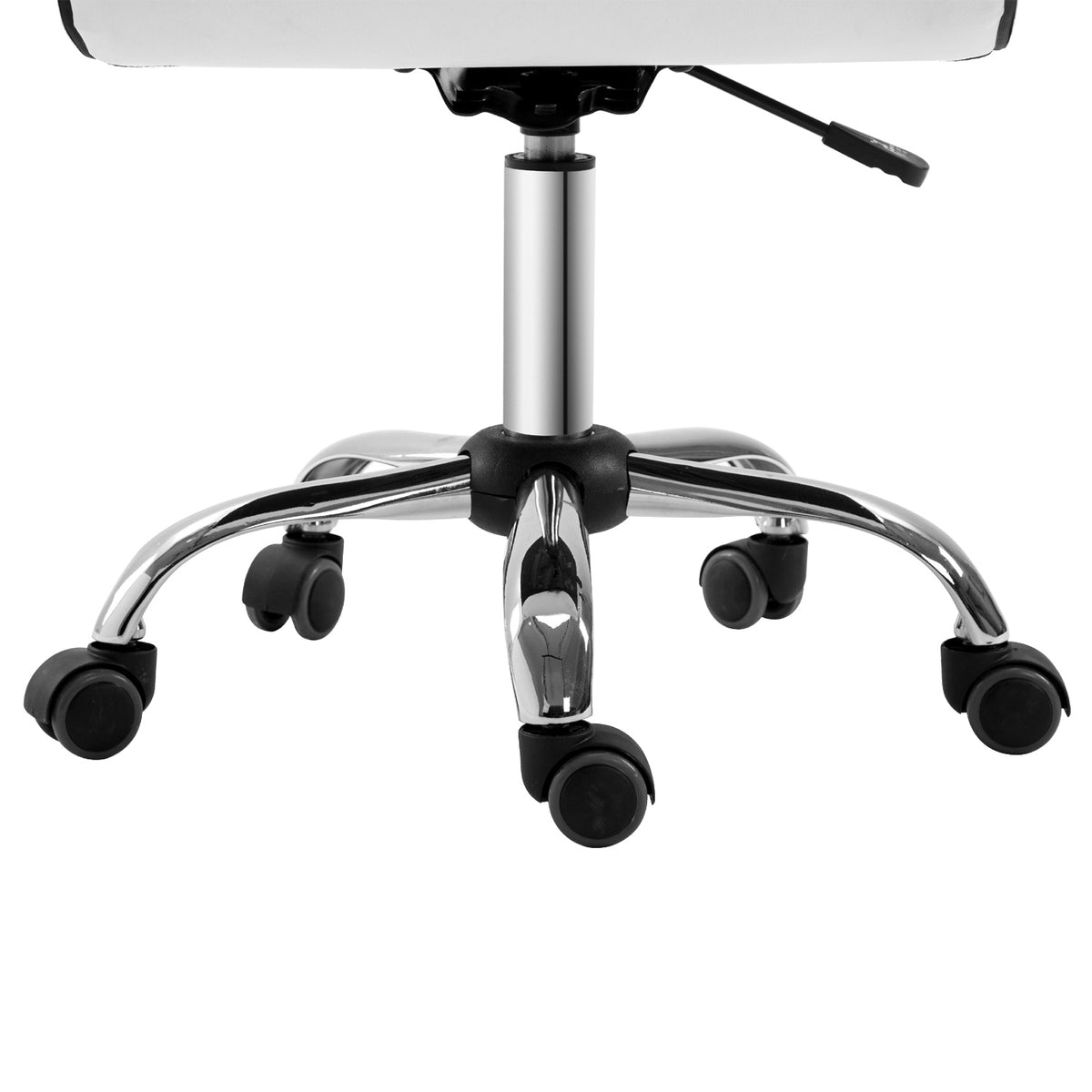 Adjustable Swivel Office Chair with Armless Mid-Back in PU Leather and Chrome Base