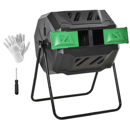 160L 360° Rotating Dual Chamber Composter