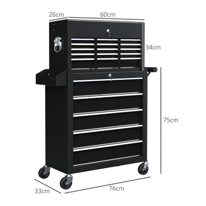 14 Drawer, Two-Part Tool Storage Chest on Wheels