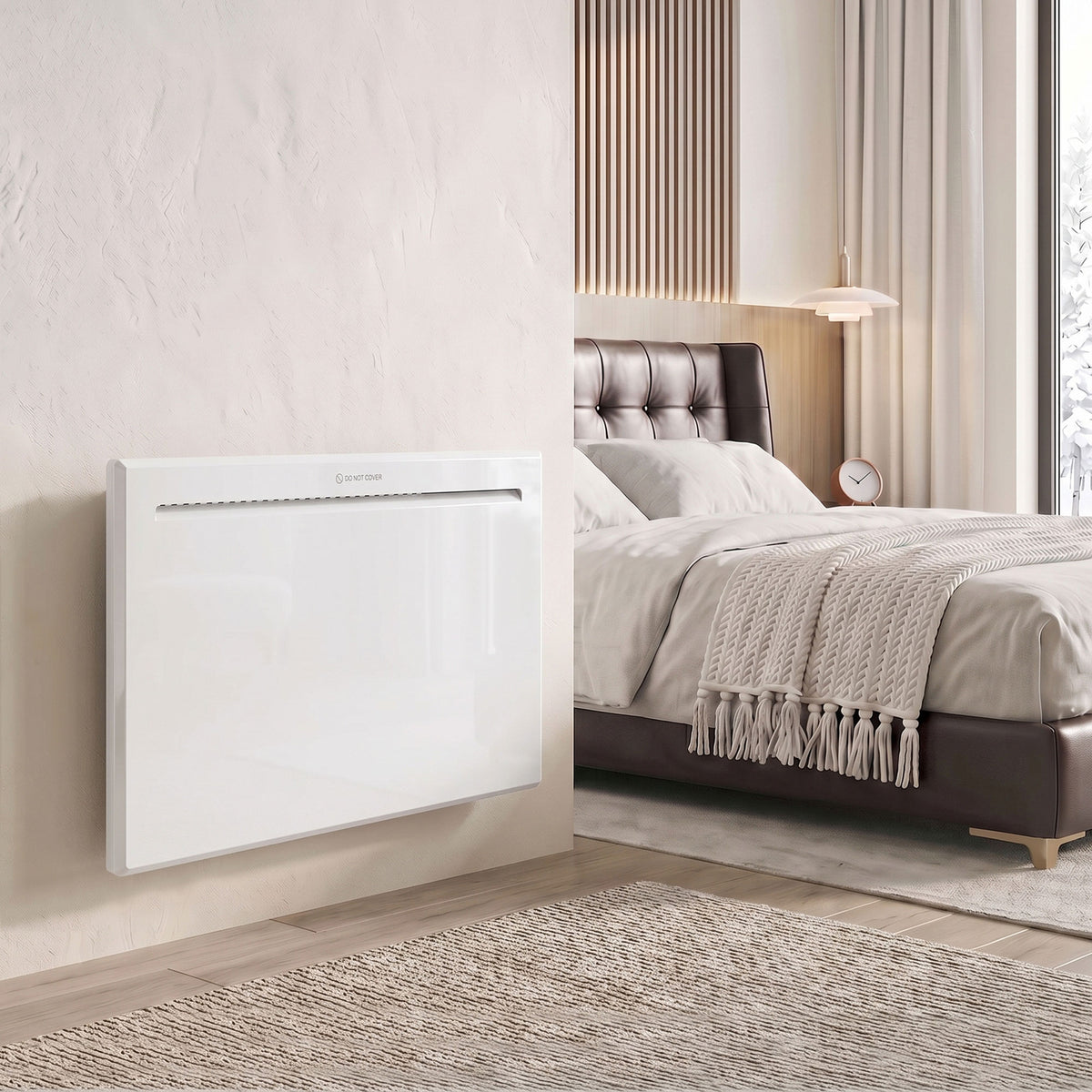 Smart Panel Heater Wall Mounted/Freestanding, Electric Heater with Weekly Timer, Open Window & Anti-Frost, 1000W, White