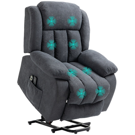 Power Lift Recliner Chair with Vibration Massage, Lift Chair for Elderly with Footrest, Remote, Side Pocket