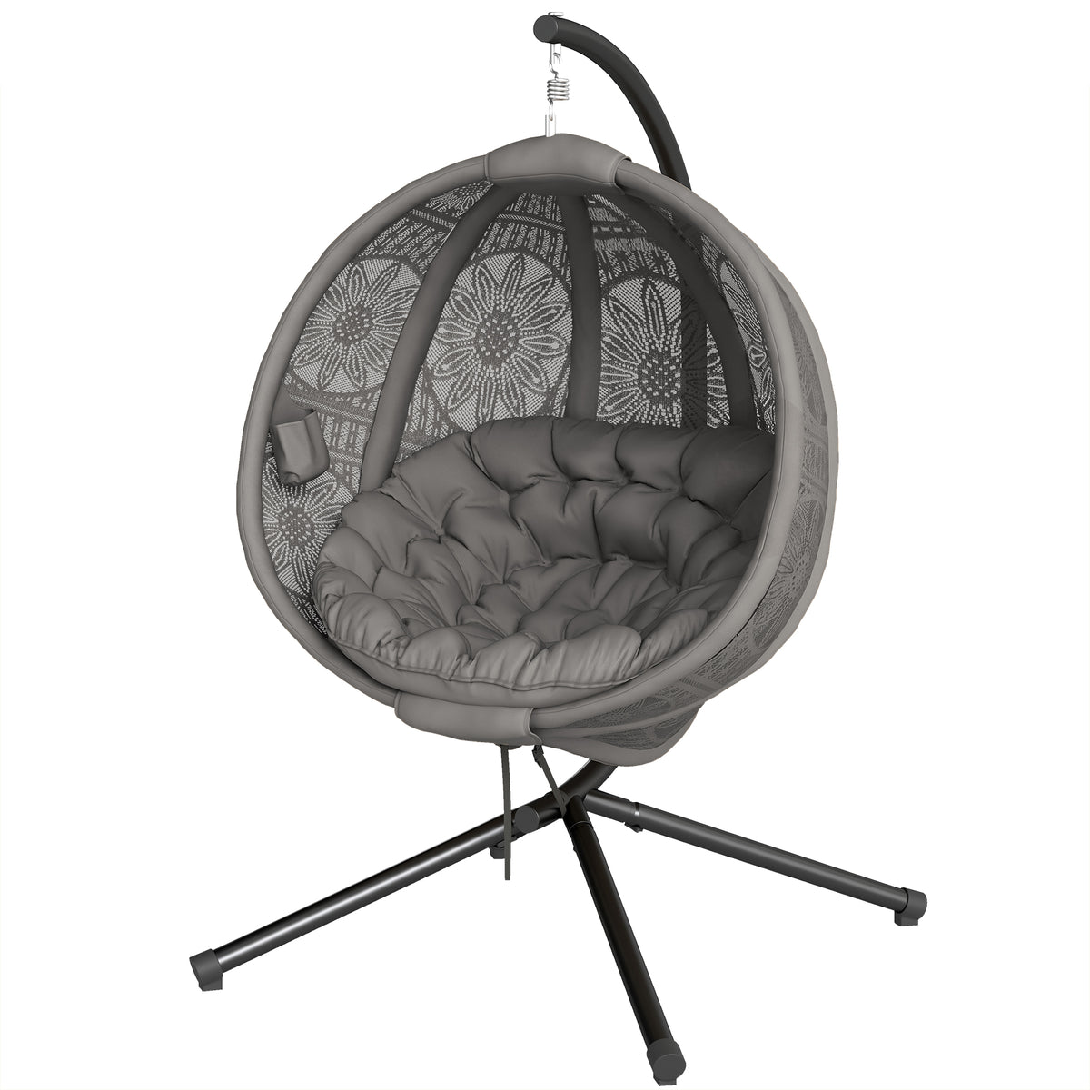 Round Egg Basket Chair, with Steel Stand