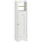 Small Bathroom Storage Cabinet with Toilet Roll Holder - White