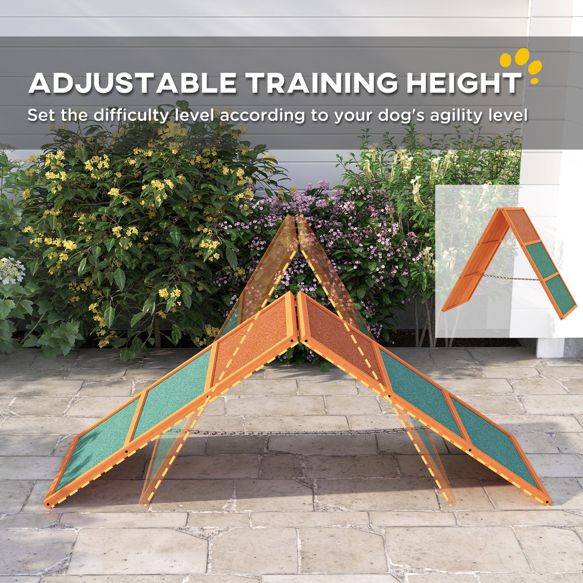 Dog Agility Equipment, Dog Playground Equipment with Non-slip Surface, A-frame, Agility Ramp for All Breeds, Orange