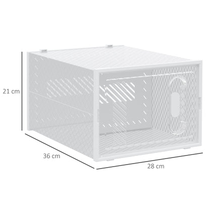 8PCS Clear Shoe Box, Plastic Stackable Shoe Storage Box for UK/EU Size up to 12/46 with Magnetic Door for Women/Men, 28 x 36 x 21 cm