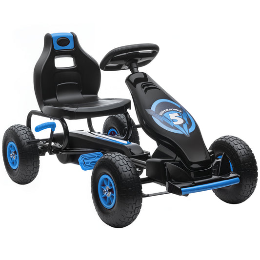 Kids Pedal Go Kart, with Adjustable Seat, Inflatable Tyres