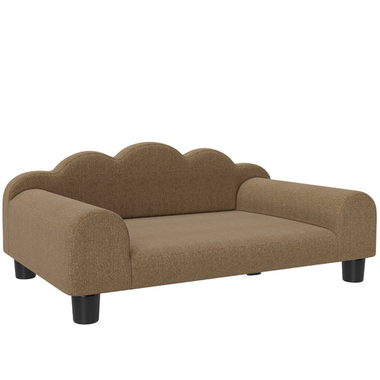 Elevated Dog Sofa Bed, Breathable Pet Sofa with Backrest and Armrest for Small Dogs