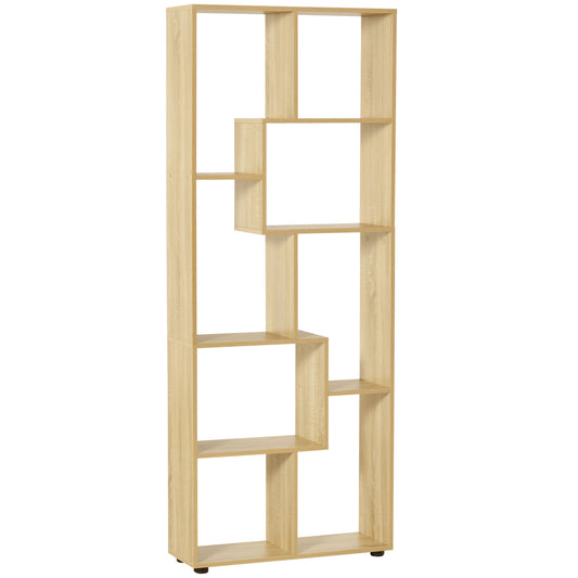 Bookshelf, Tall Bookcase, Modern Room Divider, 8 Cube Storage Unit, Freestanding Storage Shelf for Living Room, Bedroom, Home Office, 70 x 24 x 178 cm, Natural