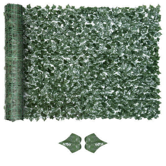 1-Piece Artificial Leaf Hedge Screen Privacy Fence Panel for Garden Outdoor Indoor Decor, Dark Green, 3M x 1.5M