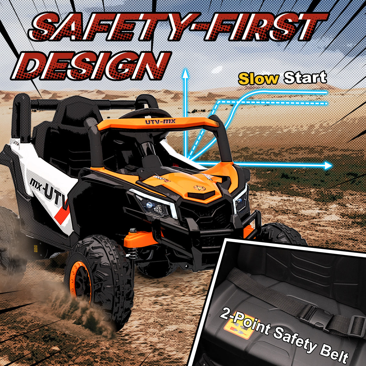 12V Kids Ride On Car with Remote Control, Kids Electric Car with Suspension System, Music, for Ages 3-5 Years