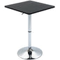 Modern Height Adjustable Counter Bar Table with 360° Swivel Tabletop and Electroplating Metal Base, Pub Desk for Living Room, Kitchen, Restaurant, Pub, Black and Silver