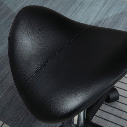 Saddle Stool, PU Leather Adjustable Rolling Salon Chair with Steel Frame for Massage, Spa, Beauty and Tattoo