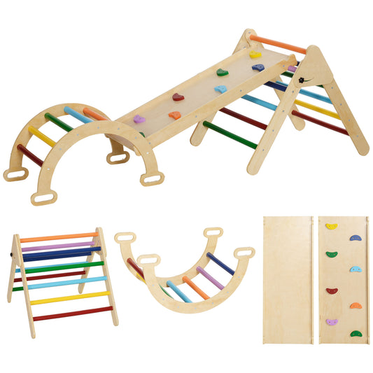 5-in-1 Toddler Climbing Frame with Ramp, Arch, for 18-48 Months, Multicoloured