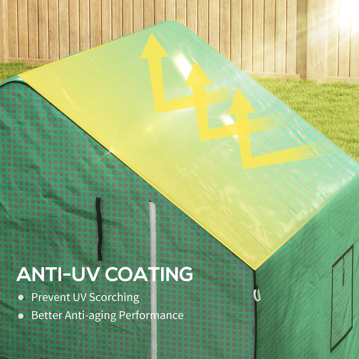 Greenhouse Cover Replacement Walk-in PE Hot House Cover with Roll-up Door and Windows, 140 x 143 x 190cm