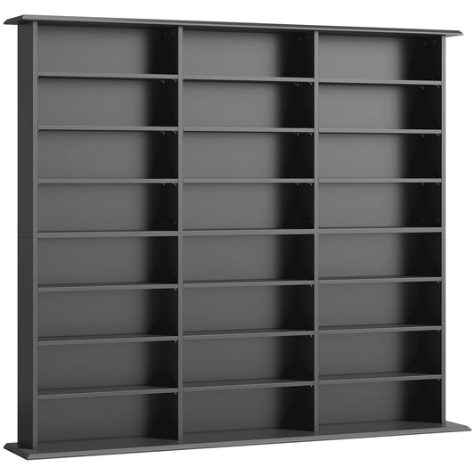 1032 CD/594 DVD Storage Unit, Blu-ray Media Storage Shelf with 24 Compartments and 18 Adjustable Shelves