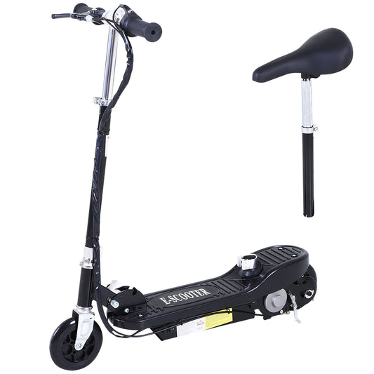 Powered Scooter Ride-On, with Brakes, Adjustable Seat, Adjustable Handlebars, Black