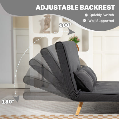 Two-Seater Linen-Look Sofa Bed