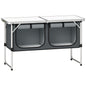 Camping Cupboards Folding Portable Aluminium Camp Cook Station with Storage Cupboard for Outdoor BBQ