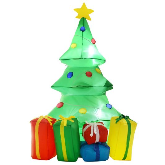 5ft Inflatable Christmas Tree Xmas Air Blown Holiday Decoration LED Lawn Yard Outdoor Ornaments