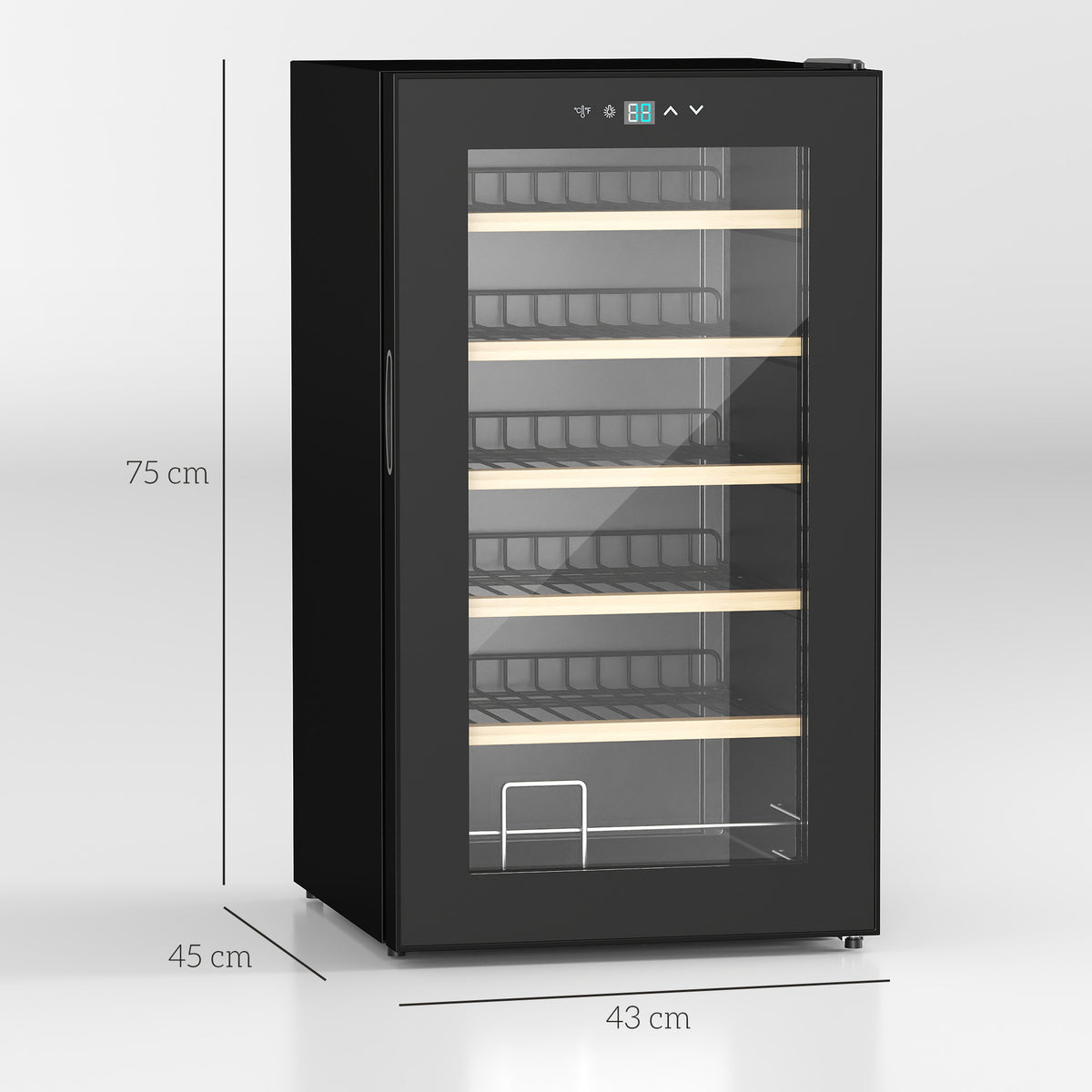 24-Bottle 20℃ Wine Cooler Fridge - Black