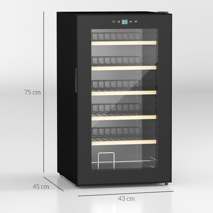 24-Bottle 20℃ Wine Cooler Fridge - Black