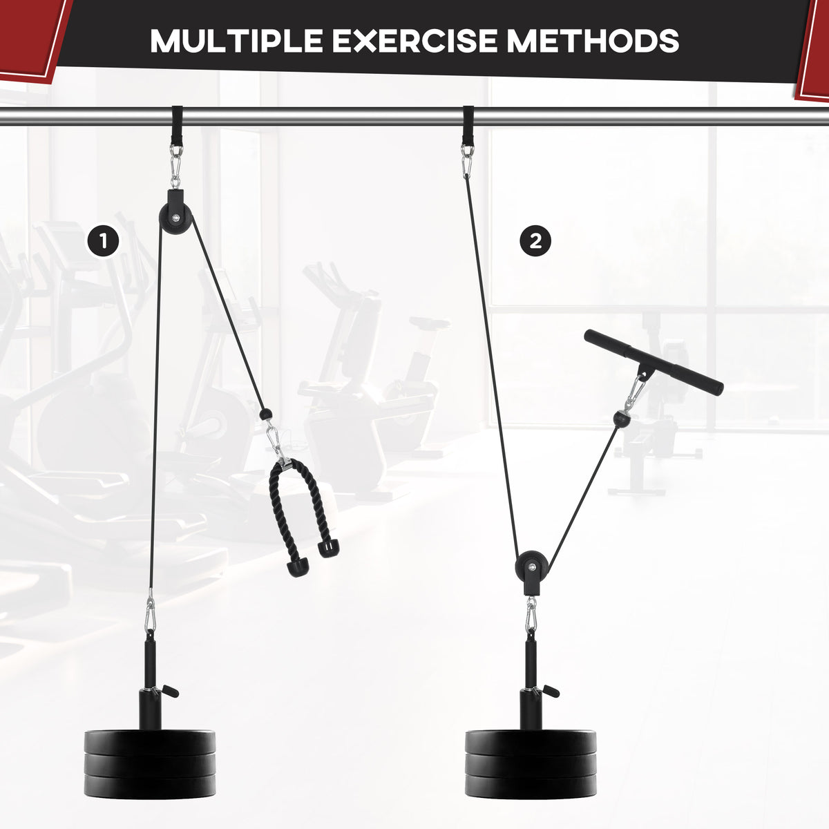 Cable Machine Pulley System, Lats Pull Down System, with DIY Loading Weight Pin